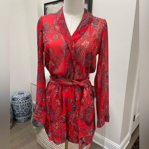 L’Agence Red Paisley Arabell Romper - Sz 2 (never worn)